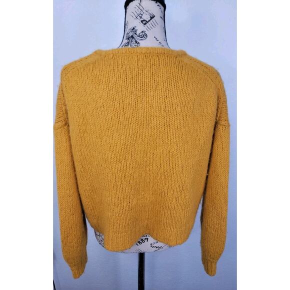 Madewell Sweater Womens Sz Small Ballonn Sleeves Pullover Yellow K3395 - Picture 5 of 8